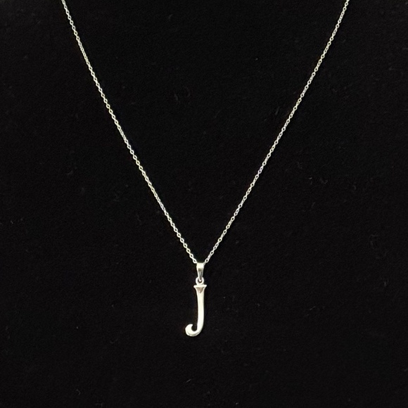 NWT Initial "J" Sterling Silver Necklace - Picture 1 of 1